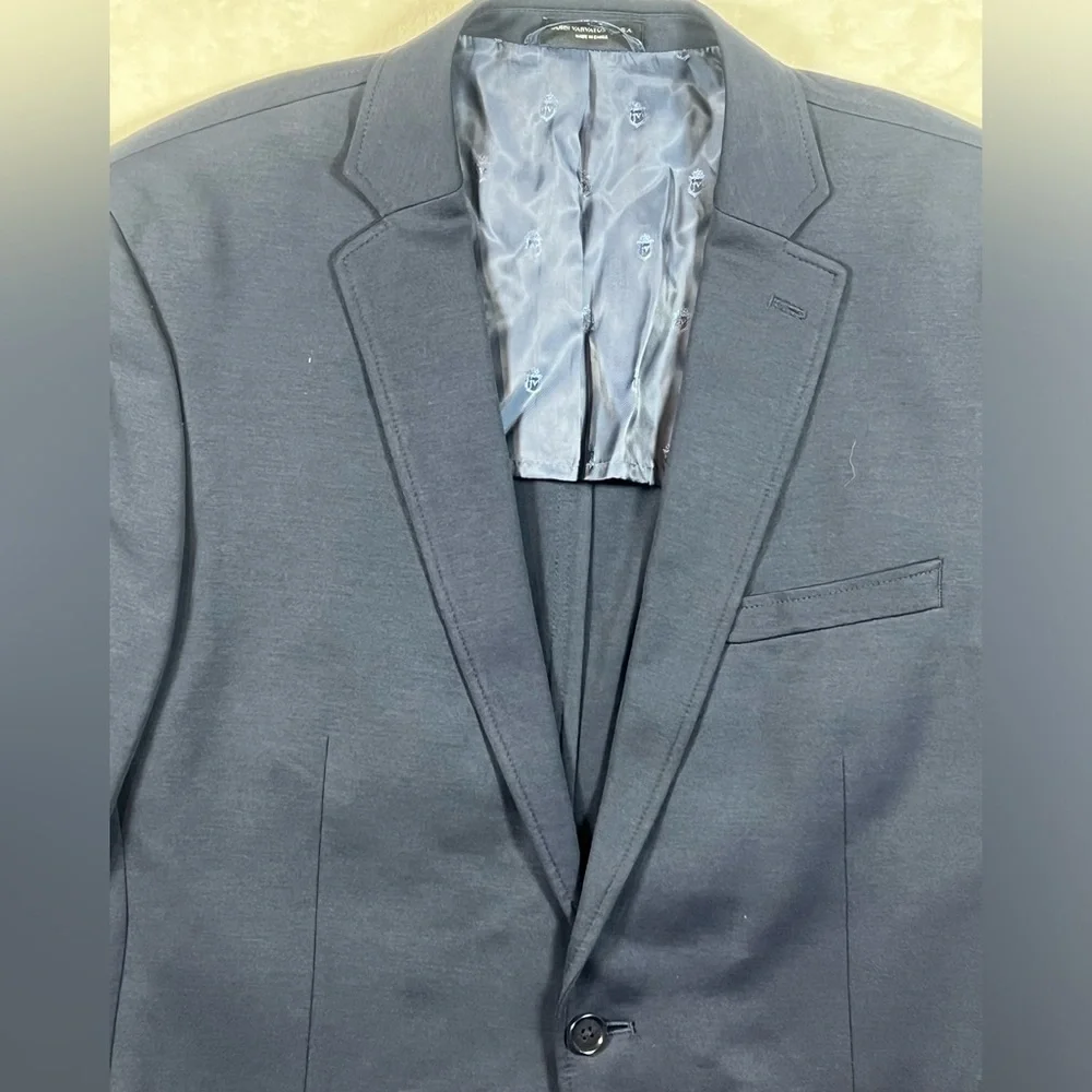 John Varvatos 44R Navy Unstructured Soft Cotton Blend Casual Sport Coat Blazer